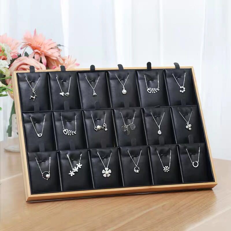 New Bamboo and Wood Jewelry Necklace Display Rack Earrings Pendant Storage Rack Jewelry Display Props