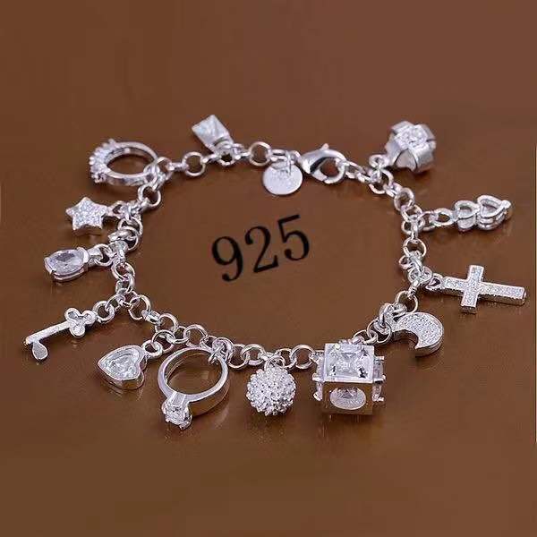 Wish Cross-Border Popular Factory Direct Sales European and American Fashion Thirteen Pendant Bracelets Multi-Element Jewelry