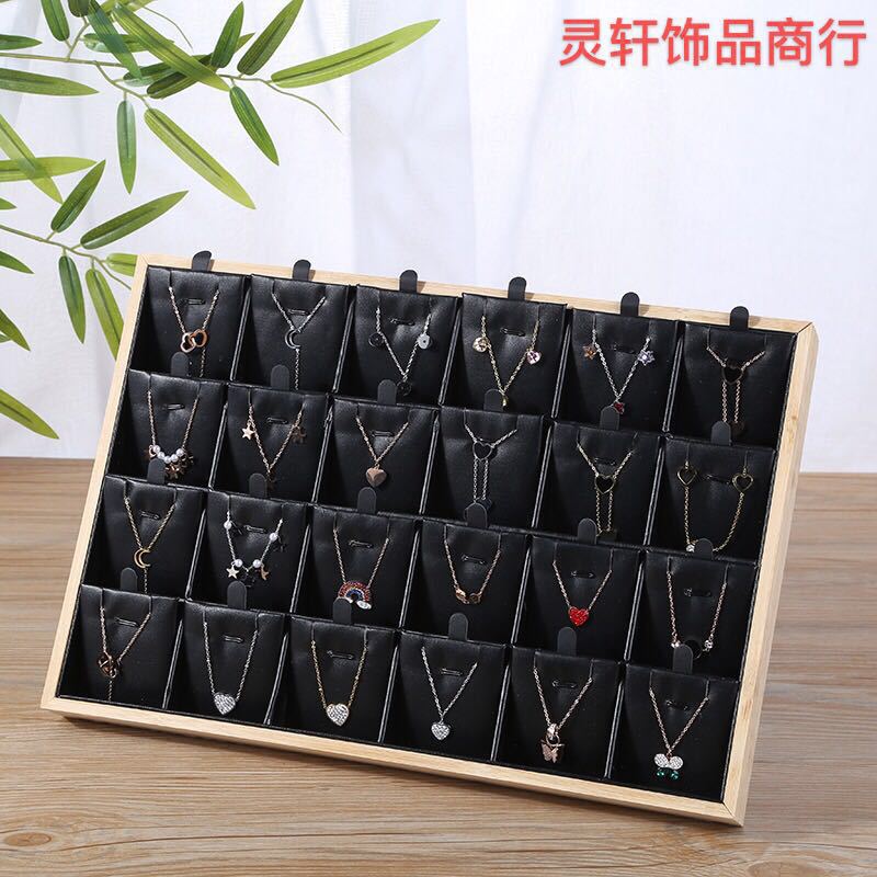 New Bamboo and Wood Jewelry Necklace Display Rack Earrings Pendant Storage Rack Jewelry Display Props