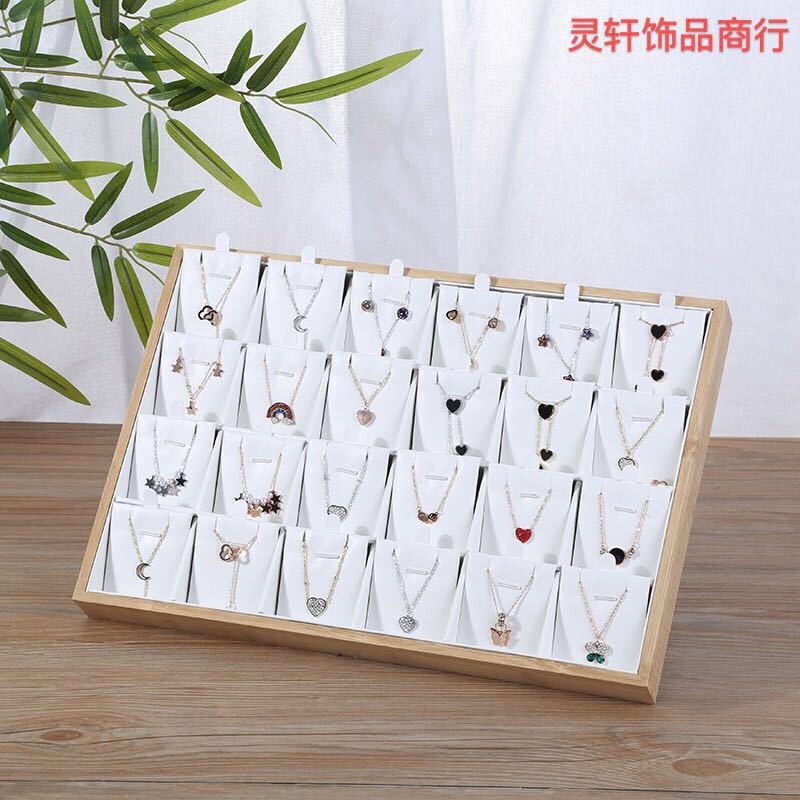 New Bamboo and Wood Jewelry Necklace Display Rack Earrings Pendant Storage Rack Jewelry Display Props