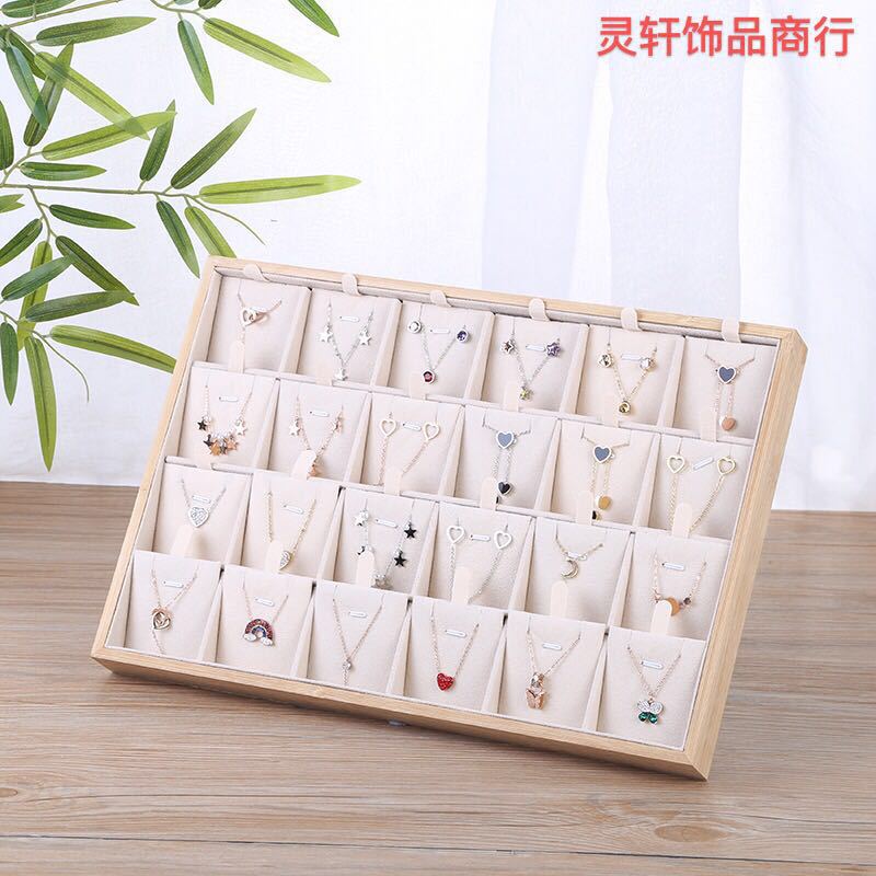 New Bamboo and Wood Jewelry Necklace Display Rack Earrings Pendant Storage Rack Jewelry Display Props