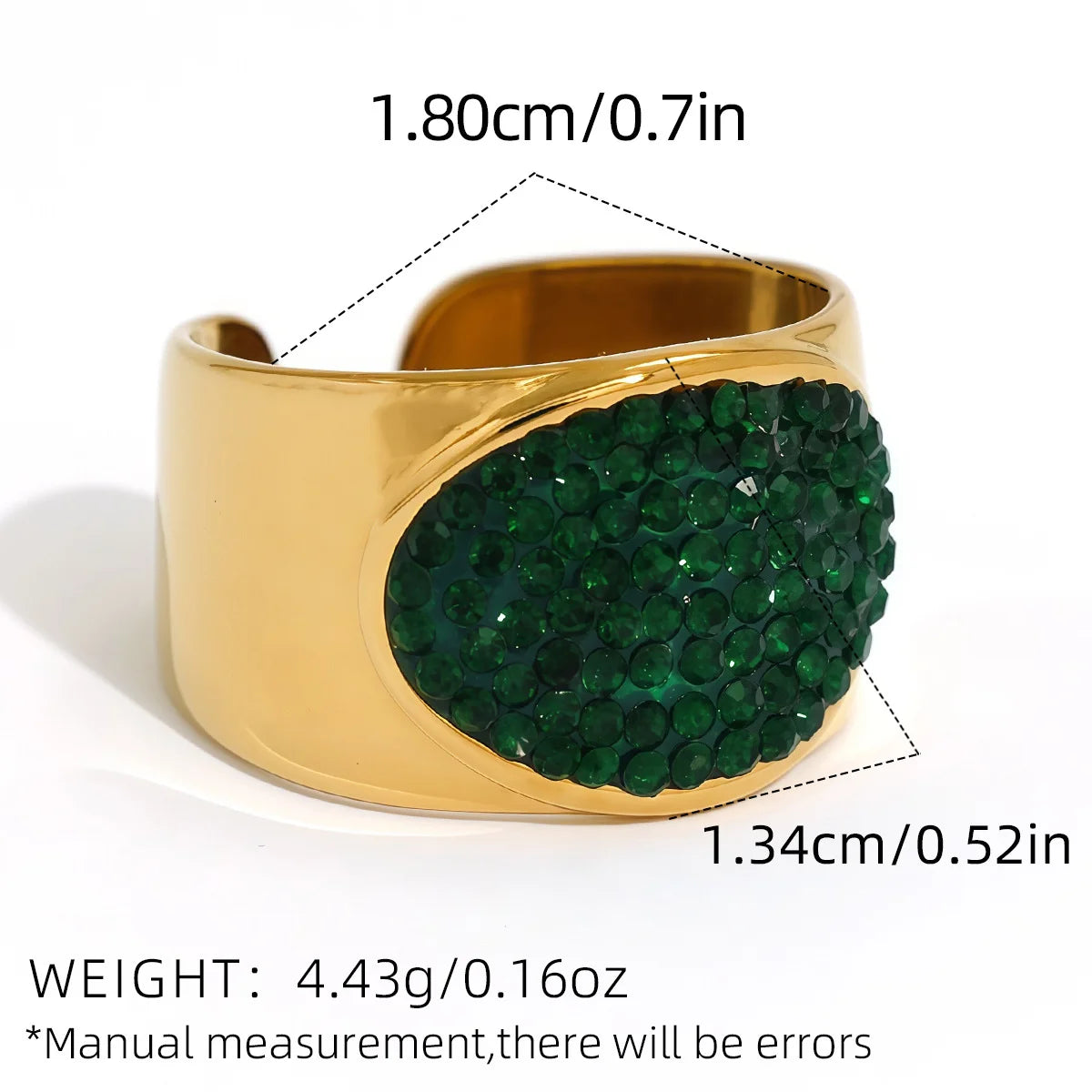 Statement Stainless Steel Delicate Shiny Cubic Zirconia Ring High Quality 18K Gold PVD Plated Finger Jewelry Gift