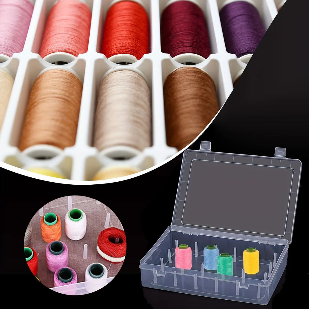 24Axis 42Axis Empty Sewing Thread Storage Box Embroidery thread organizer Sew Craft Bobbins w/ Trays Pole Dustproof Container