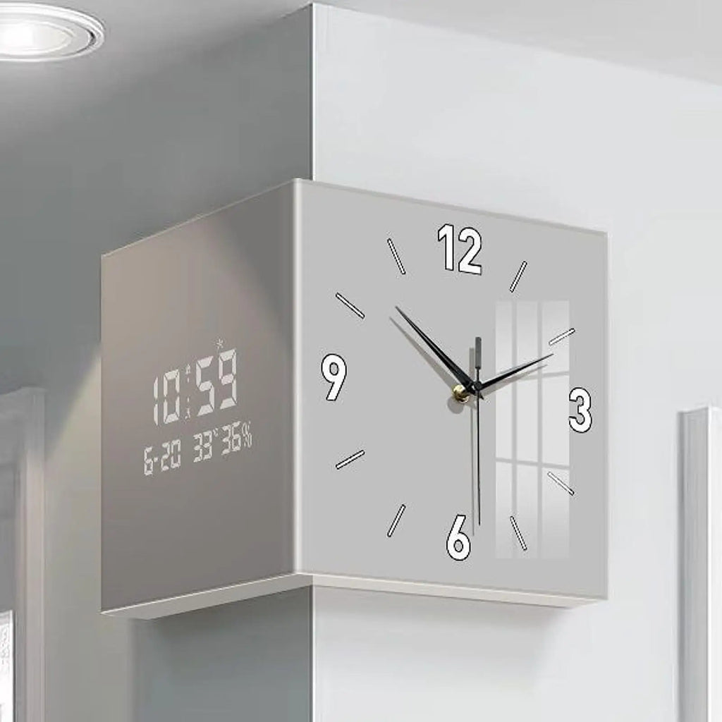 Double-sided Living Room Corner Wall Clocks  Nordic Modern Creative Luxury Electronic Wall Clock Valentines Day Gift Home Decor