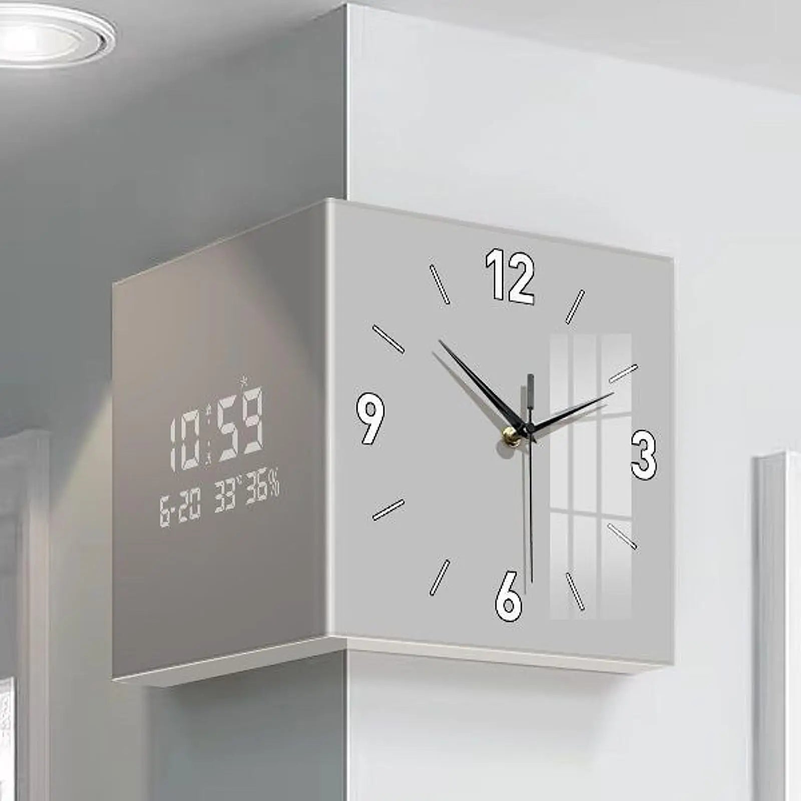 Double-sided Living Room Corner Wall Clocks  Nordic Modern Creative Luxury Electronic Wall Clock Valentines Day Gift Home Decor