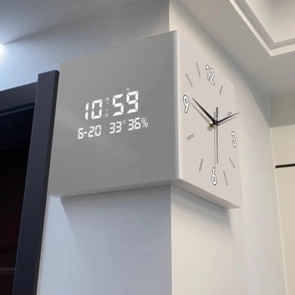 Double-sided Living Room Corner Wall Clocks  Nordic Modern Creative Luxury Electronic Wall Clock Valentines Day Gift Home Decor