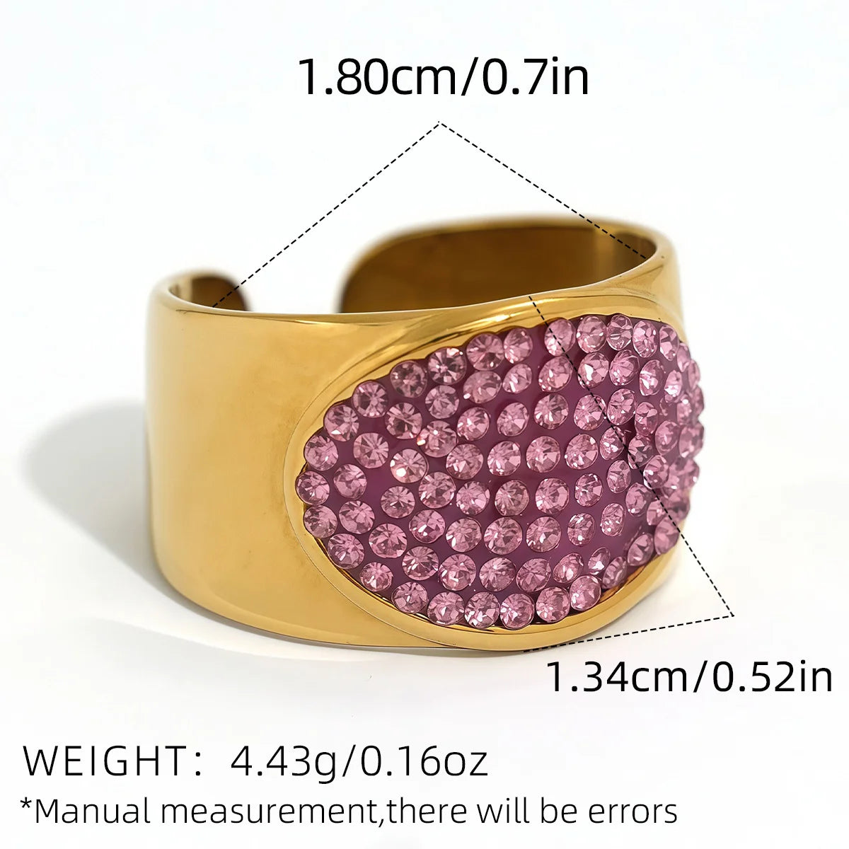 Statement Stainless Steel Delicate Shiny Cubic Zirconia Ring High Quality 18K Gold PVD Plated Finger Jewelry Gift