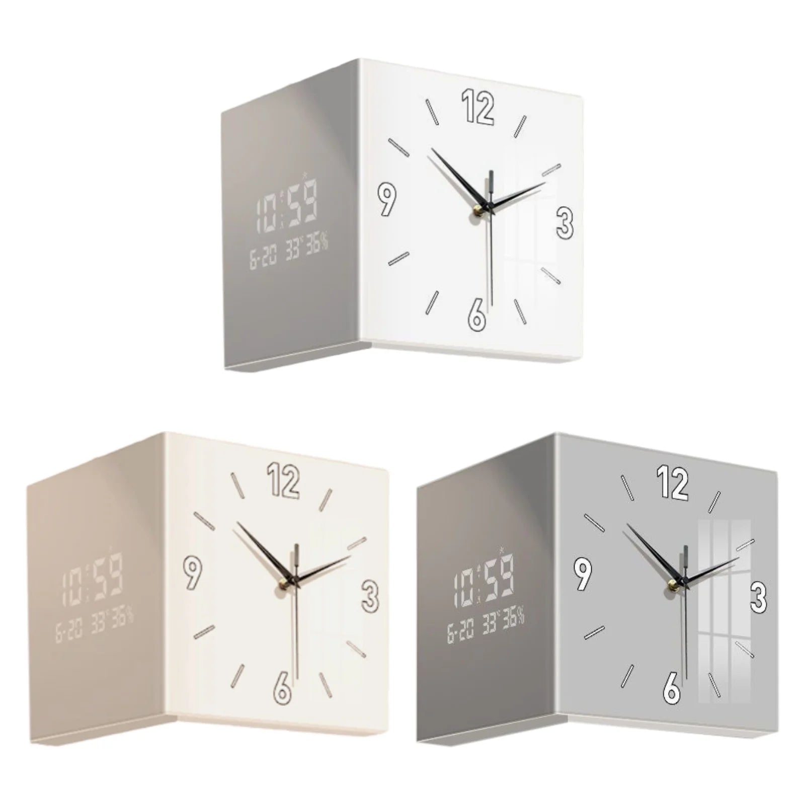 Double-sided Living Room Corner Wall Clocks  Nordic Modern Creative Luxury Electronic Wall Clock Valentines Day Gift Home Decor