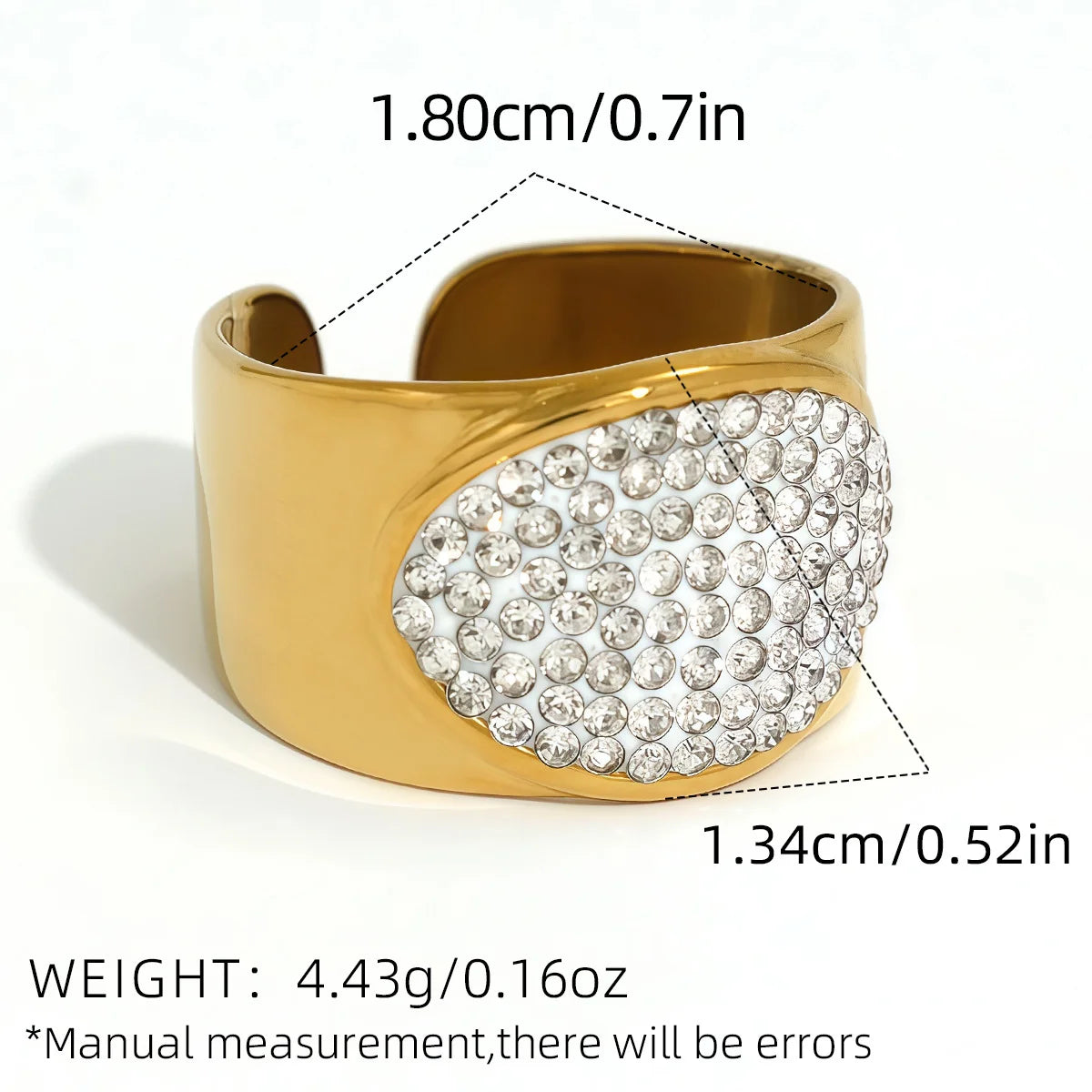 Statement Stainless Steel Delicate Shiny Cubic Zirconia Ring High Quality 18K Gold PVD Plated Finger Jewelry Gift