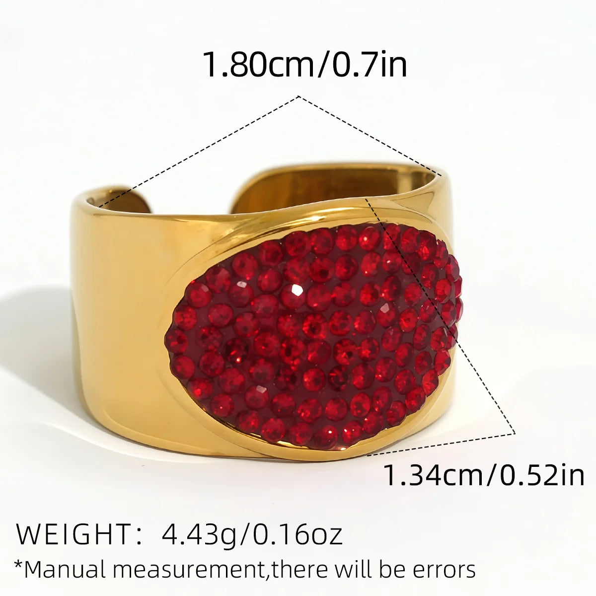 Statement Stainless Steel Delicate Shiny Cubic Zirconia Ring High Quality 18K Gold PVD Plated Finger Jewelry Gift