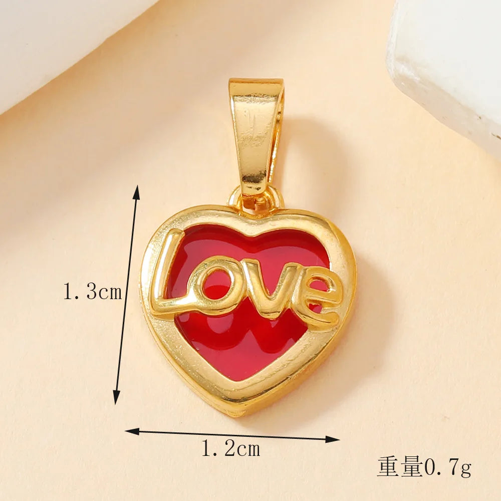 Classic Refined Elegant Women Drop Oil LOVE Love Pendant Necklace Handmade DIY Jewelry Accessories