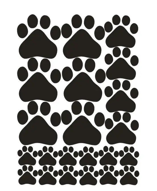 Cartoon Dog Cat Walking Paw Print Wall Stickers For Kids Rooms Pet Room Decoration Wall Art Bowl Car Glass Waterproof Poster