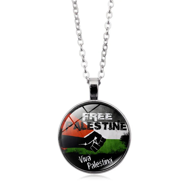 Wholesale Palestine Flag Necklace  Suppliers Custom Pendant Free Palestine Necklace Shopify Dropshipping