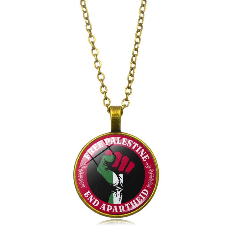 Wholesale Palestine Flag Necklace  Suppliers Custom Pendant Free Palestine Necklace Shopify Dropshipping