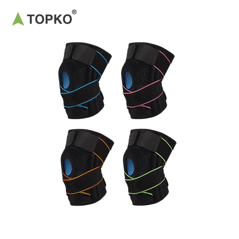 TOPKO Stocked Sillicon Non-slip Outdoor Sports Knee Sleeves Pads Support Weightlifting Knee Wrap