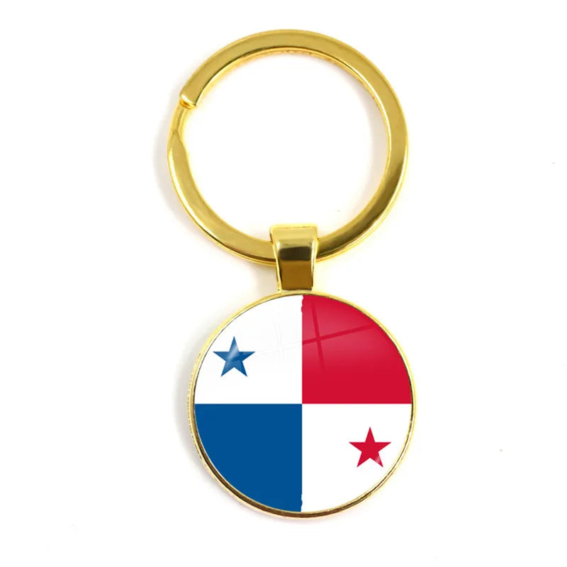 Malta Zambia Zimbabwe Latvia Armenia Azerbaijan Saudi Arabia UAE Morocco Glass Cabochon National Flag Keychain Keyholder Gift