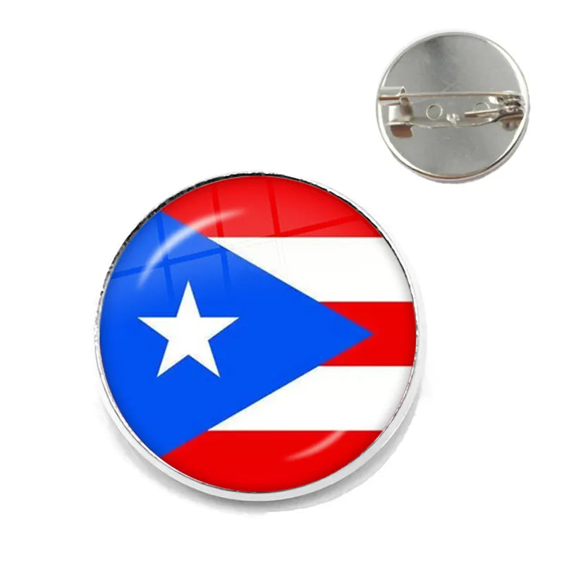 National Flag Brooches France Poland Puerto Rico Montenegro China Angola Senegal Philippines Japan Collar Pins For Women Men