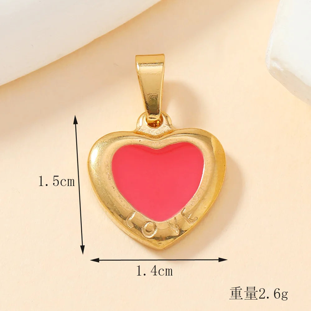 Classic Refined Elegant Women Drop Oil LOVE Love Pendant Necklace Handmade DIY Jewelry Accessories