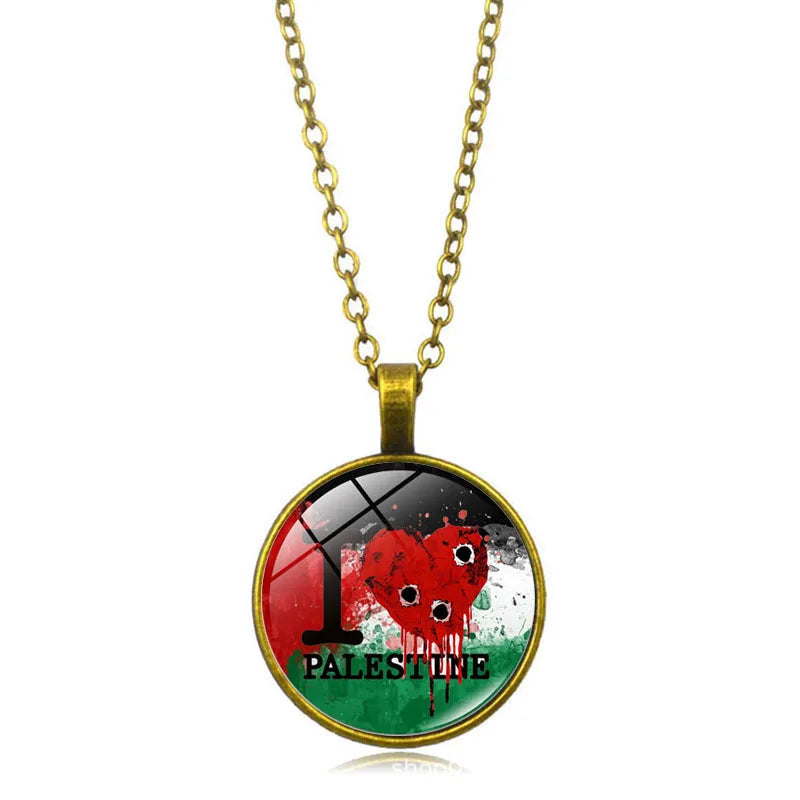 Wholesale Palestine Flag Necklace  Suppliers Custom Pendant Free Palestine Necklace Shopify Dropshipping
