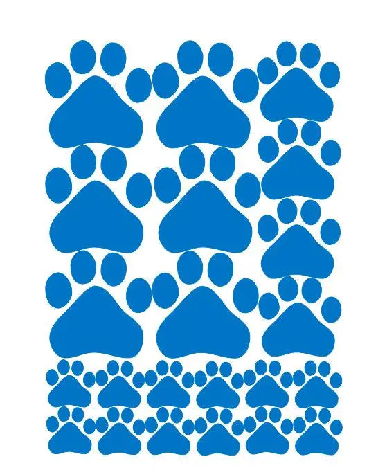 Cartoon Dog Cat Walking Paw Print Wall Stickers For Kids Rooms Pet Room Decoration Wall Art Bowl Car Glass Waterproof Poster