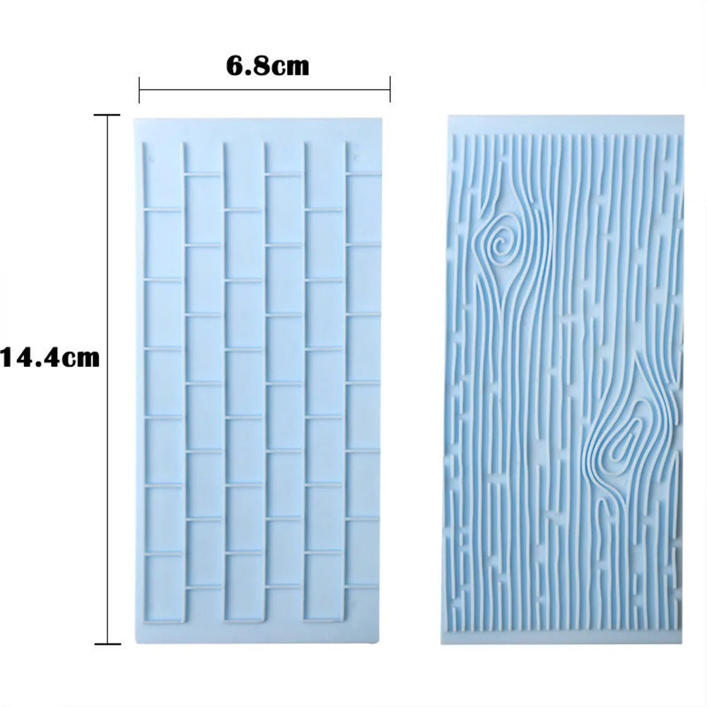 2pc Tree Bark Texture Wood Pattern Stone Mat Fondant Silicone Mould Cake Decoration Sugar Mold Baking Sugarcraft Chocolate Mold