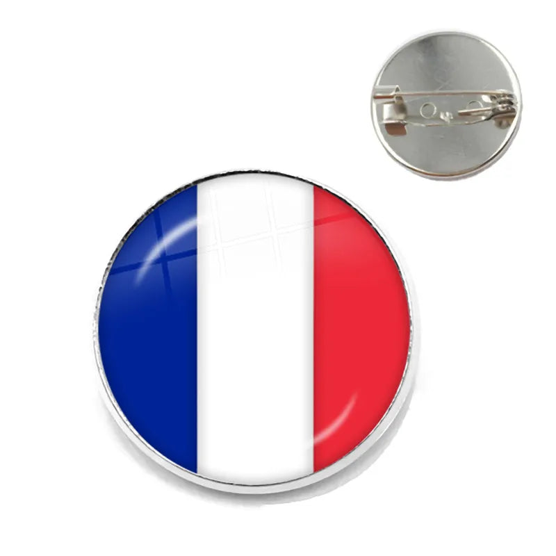 National Flag Brooches France Poland Puerto Rico Montenegro China Angola Senegal Philippines Japan Collar Pins For Women Men
