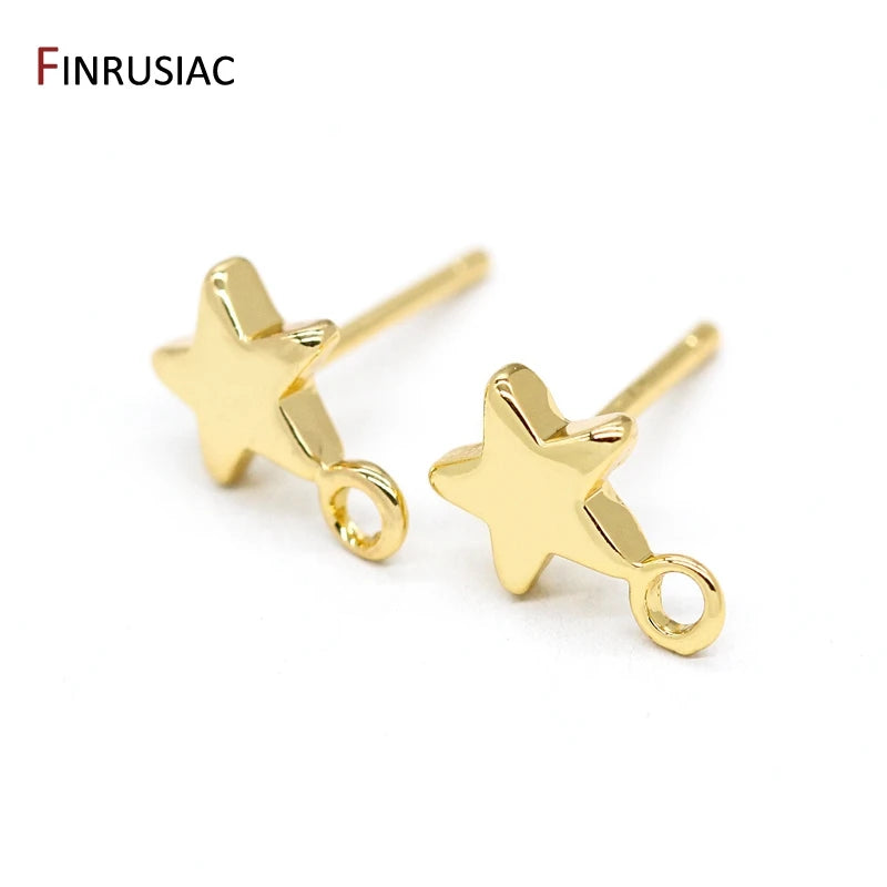 Jewellery Making Supplies 14K Real Gold Plated Creative 6 Styles DIY Earrings Accessories Earrings Hooks Fittings Wholesale