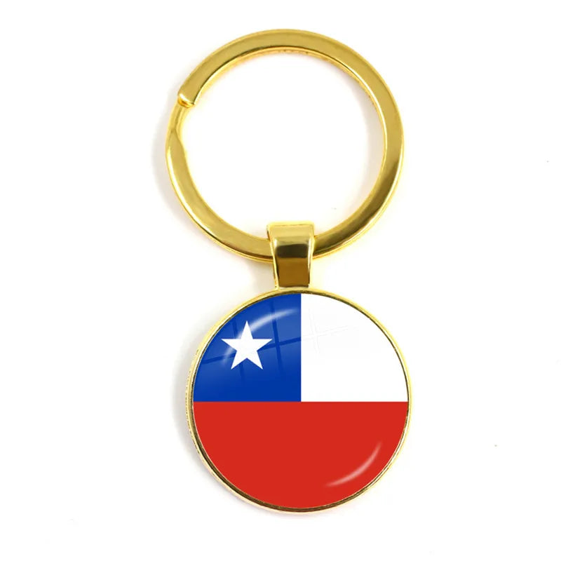 Malta Zambia Zimbabwe Latvia Armenia Azerbaijan Saudi Arabia UAE Morocco Glass Cabochon National Flag Keychain Keyholder Gift