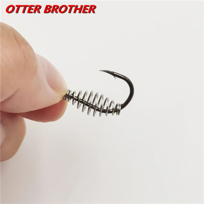 10pcs/lot 3#-15# High Carbon Steel Spring Fish Hook Barbed Swivel Carp Explosion Hooks Jig Fly Fishing Hook Fishing Accessories