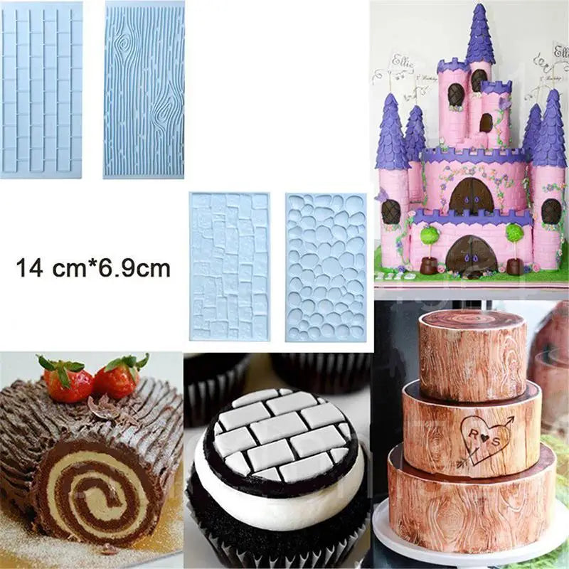 1pc Tree Bark Texture Wood Pattern Mat Fondant Silicone Mould Cake Decoration Sugar Mold Baking Sugarcraft Chocolate Mold