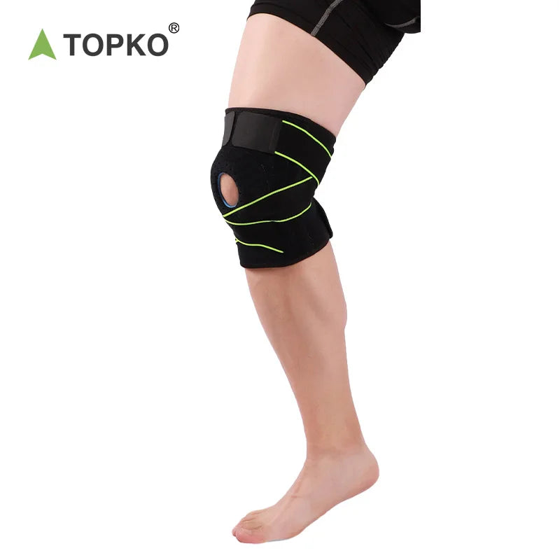 TOPKO Stocked Sillicon Non-slip Outdoor Sports Knee Sleeves Pads Support Weightlifting Knee Wrap