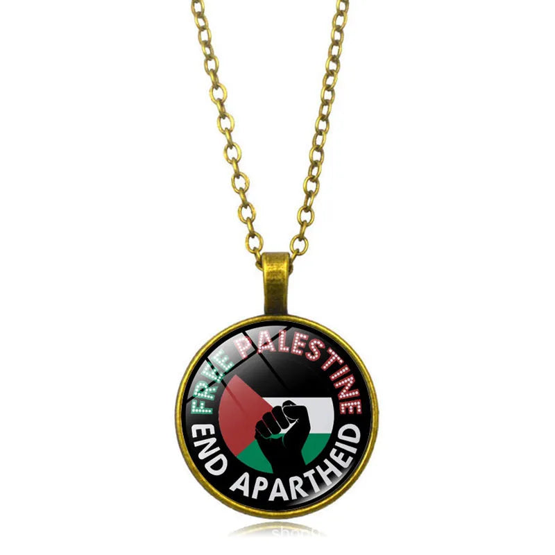 Wholesale Palestine Flag Necklace  Suppliers Custom Pendant Free Palestine Necklace Shopify Dropshipping