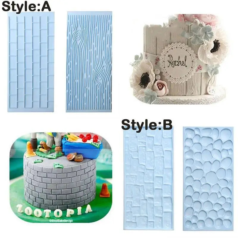 1pc Tree Bark Texture Wood Pattern Mat Fondant Silicone Mould Cake Decoration Sugar Mold Baking Sugarcraft Chocolate Mold