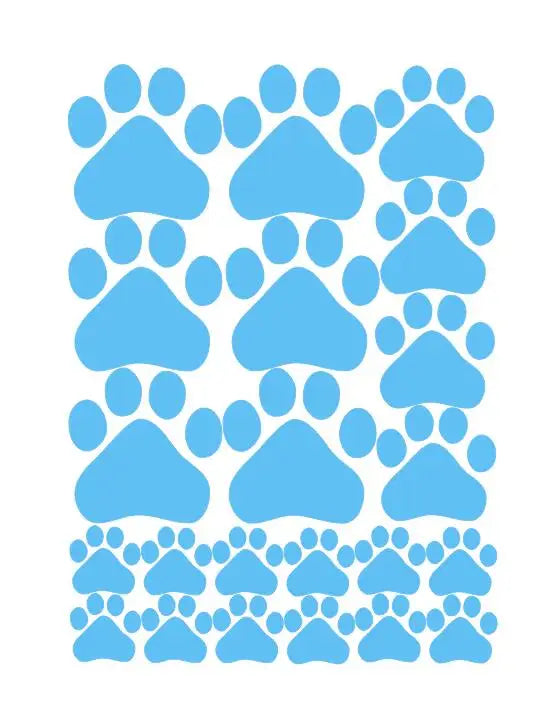 Cartoon Dog Cat Walking Paw Print Wall Stickers For Kids Rooms Pet Room Decoration Wall Art Bowl Car Glass Waterproof Poster