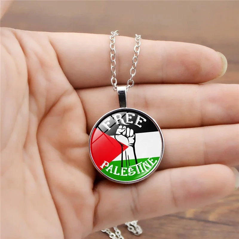 Wholesale Palestine Flag Necklace  Suppliers Custom Pendant Free Palestine Necklace Shopify Dropshipping