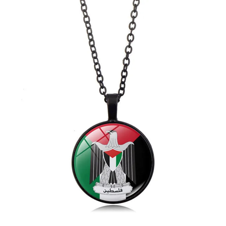 Wholesale Palestine Flag Necklace  Suppliers Custom Pendant Free Palestine Necklace Shopify Dropshipping