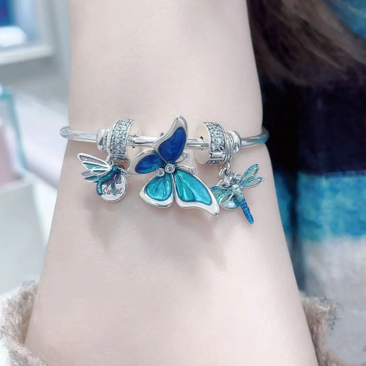 High Quality Sterling Sier S Butterfly Hummingbird Dragoy Charm Custom Jewelry