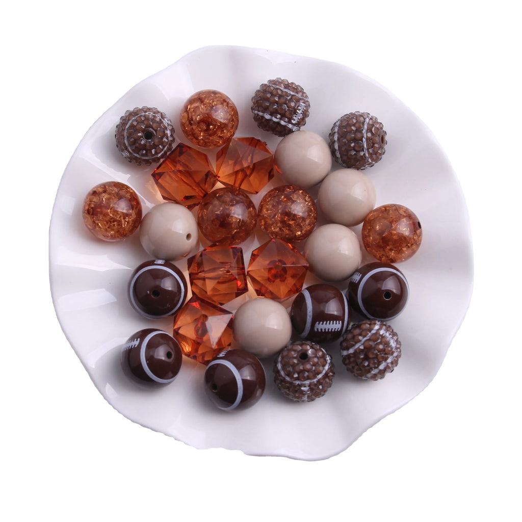 AM-041 100pcs Pack Wholesales Christmas Red Green Mix Set  Acrylic Chunky  Beads  for Kids Girls Jewelry Making Necklace 20mm