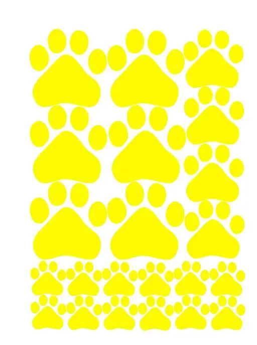 Cartoon Dog Cat Walking Paw Print Wall Stickers For Kids Rooms Pet Room Decoration Wall Art Bowl Car Glass Waterproof Poster