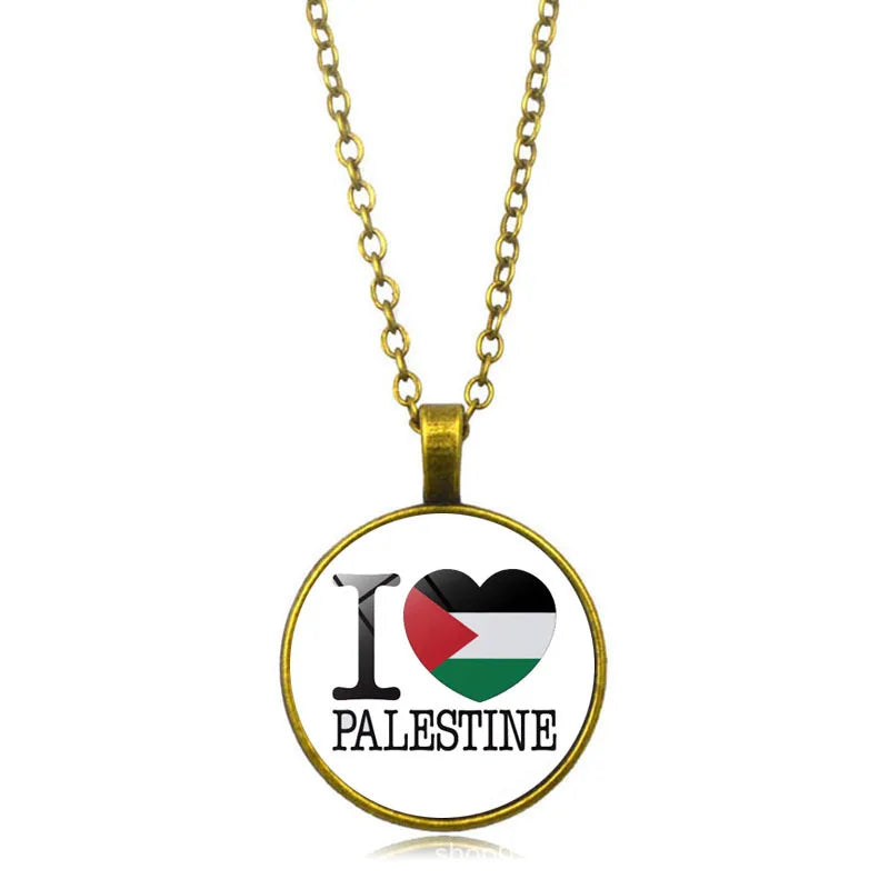 Wholesale Palestine Flag Necklace  Suppliers Custom Pendant Free Palestine Necklace Shopify Dropshipping