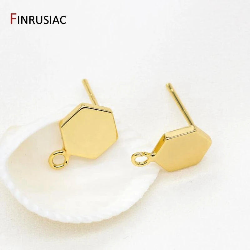 Jewellery Making Supplies 14K Real Gold Plated Creative 6 Styles DIY Earrings Accessories Earrings Hooks Fittings Wholesale