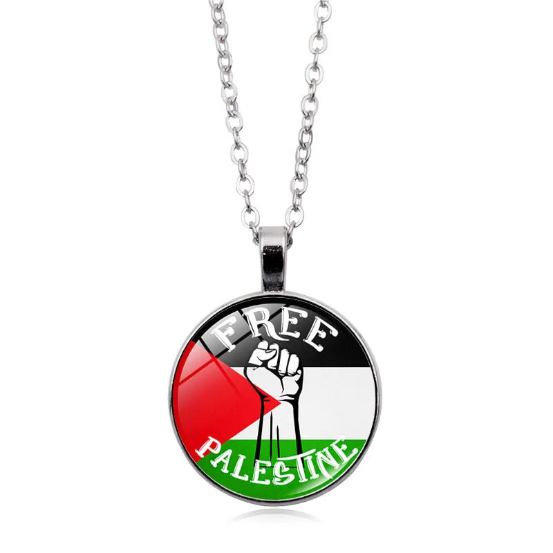 Wholesale Palestine Flag Necklace  Suppliers Custom Pendant Free Palestine Necklace Shopify Dropshipping