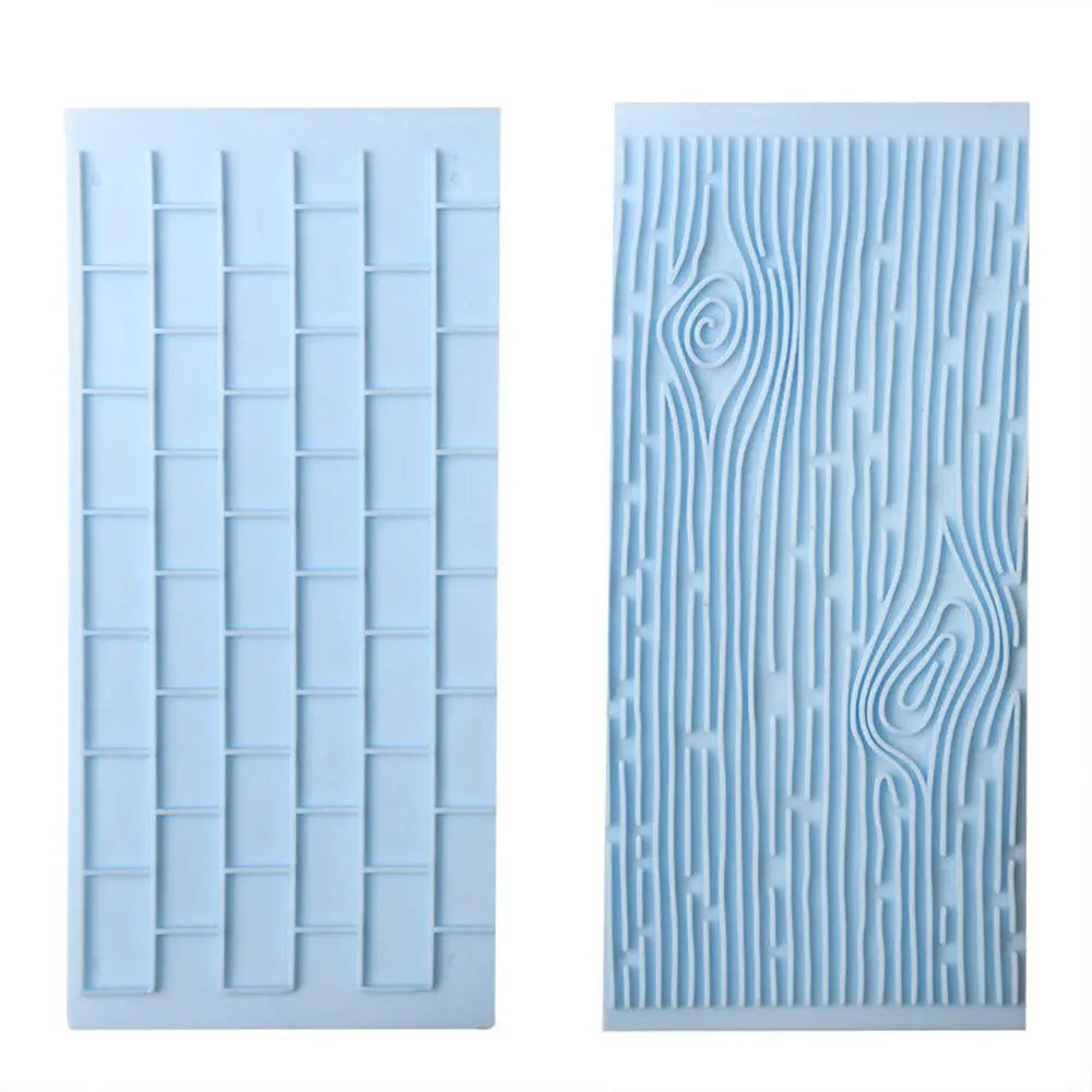 2pc Tree Bark Texture Wood Pattern Stone Mat Fondant Silicone Mould Cake Decoration Sugar Mold Baking Sugarcraft Chocolate Mold
