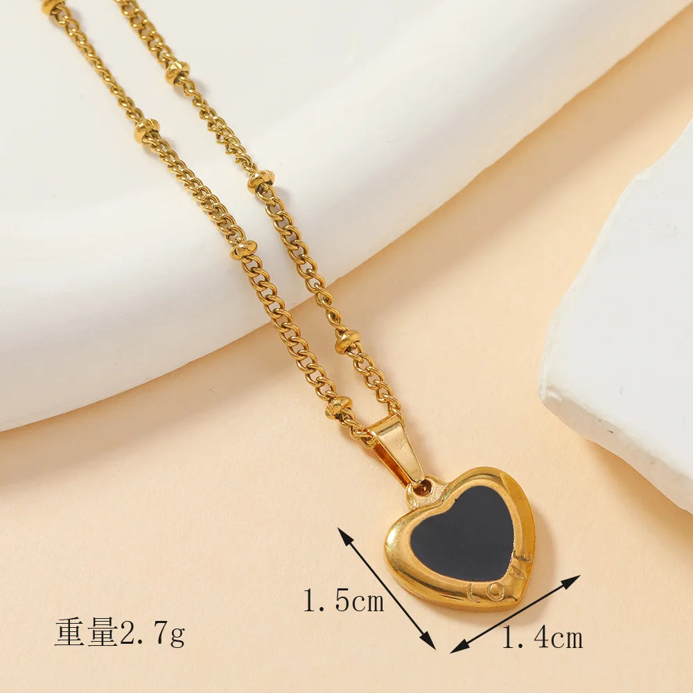 Classic Refined Elegant Women Drop Oil LOVE Love Pendant Necklace Handmade DIY Jewelry Accessories