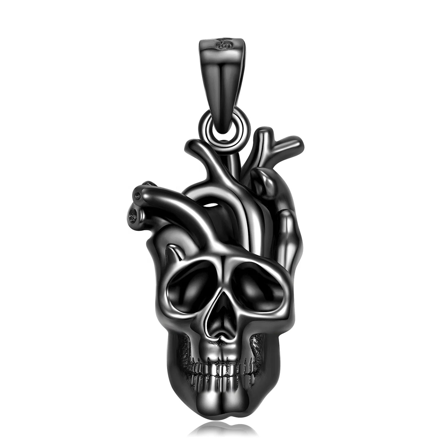 Vascular Skull Pendants for Necklace Real 925 Sterling Silver Necklaces Jewelry for Women Men Fashion Jewelry Halloween Gift