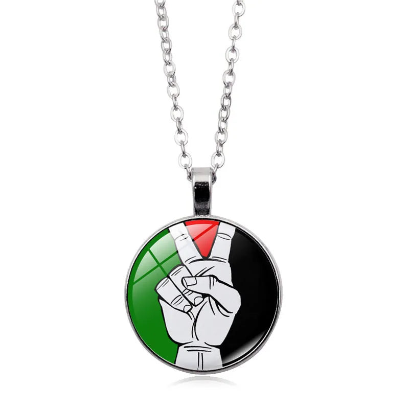 Wholesale Palestine Flag Necklace  Suppliers Custom Pendant Free Palestine Necklace Shopify Dropshipping