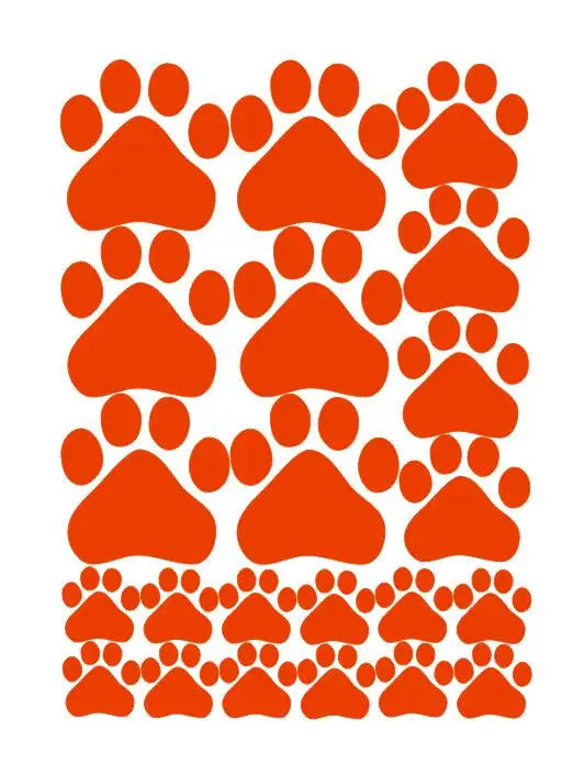 Cartoon Dog Cat Walking Paw Print Wall Stickers For Kids Rooms Pet Room Decoration Wall Art Bowl Car Glass Waterproof Poster