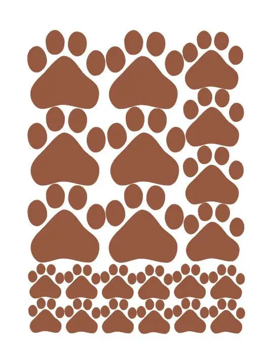 Cartoon Dog Cat Walking Paw Print Wall Stickers For Kids Rooms Pet Room Decoration Wall Art Bowl Car Glass Waterproof Poster