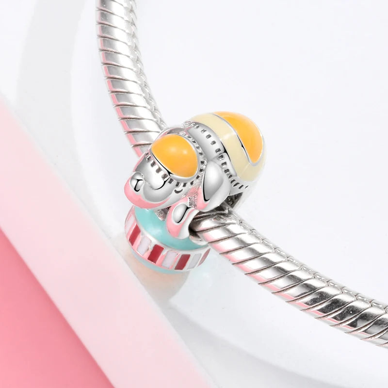 Real 925 Sterling Silver Colorful Circus Theme Performance Charms Original DIY Bracelet Beads Jewelry Making Wonderful Life