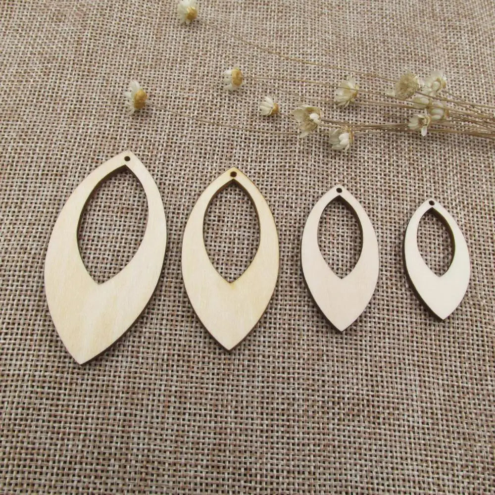 Unfinished Blank Wood Leaf Leaves Shape Cutout Plywood for DIY Dropearring, Jewelry Project, Painting Making